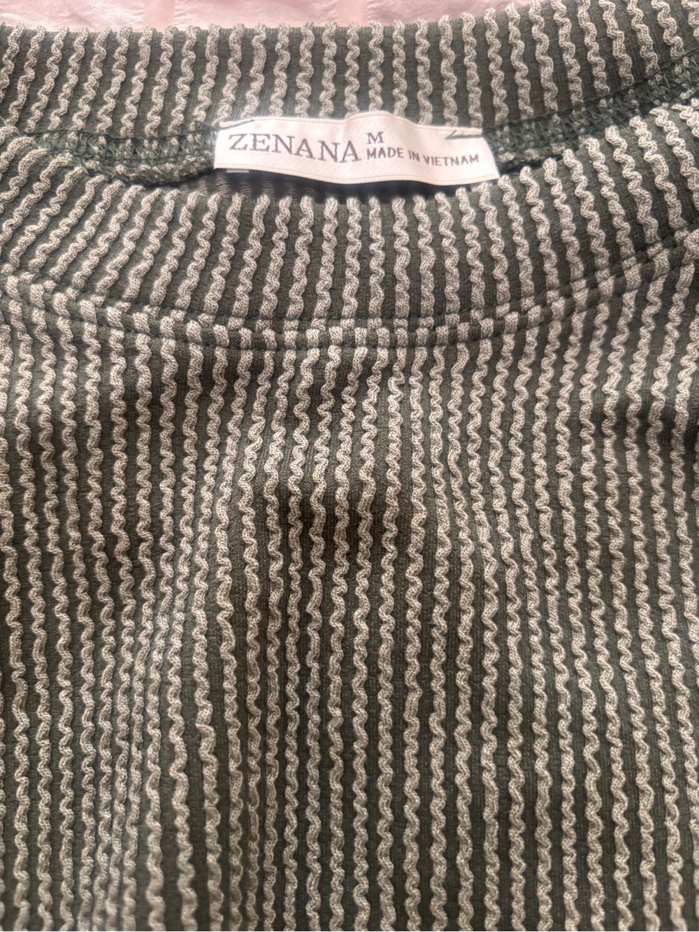 Zenana Ribbed 2pc Lounge Set Olive Green Wide Leg Pants M NWOT - Picture 3 of 8